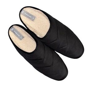 Everlane Womens 10 The ReNew Slippers Black Quilted Puffer Slip On
